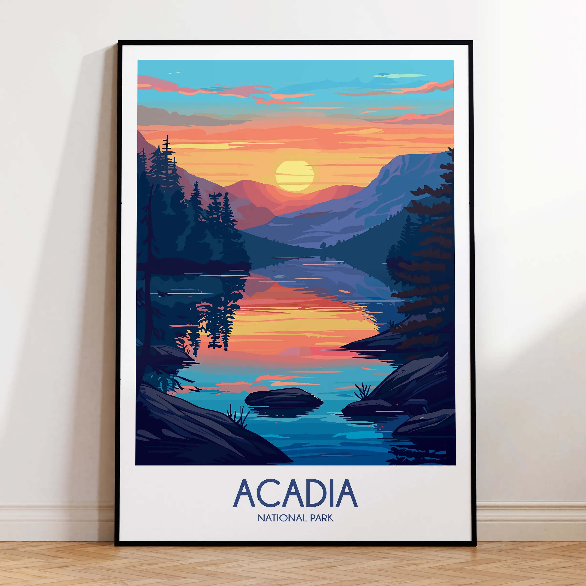 Acadia Modern Travel Poster