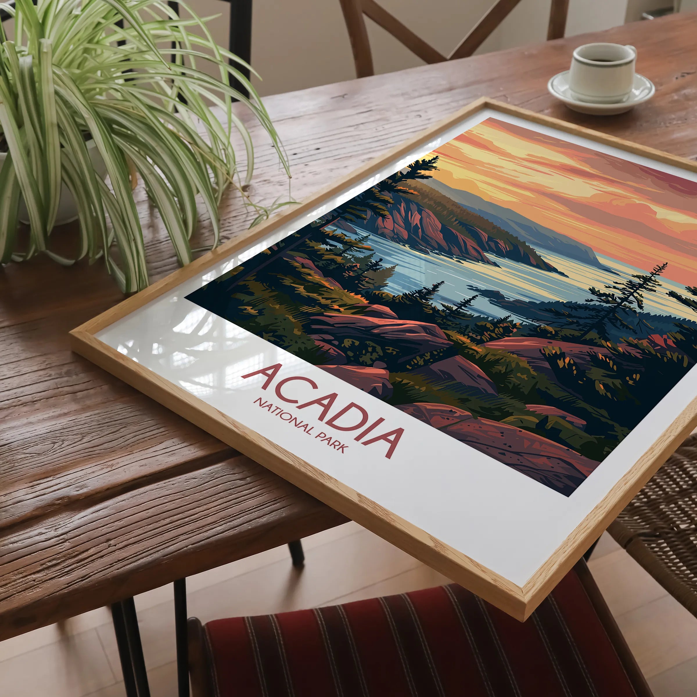 Acadia Retro Travel Illustration