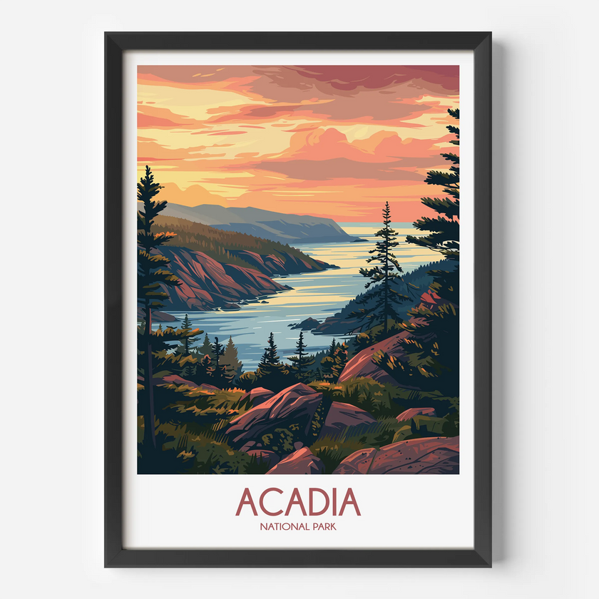 Acadia Vintage Style Print