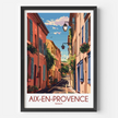 Aix-En-Provence Retro Travel Illustration