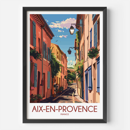 Aix-En-Provence Retro Travel Illustration