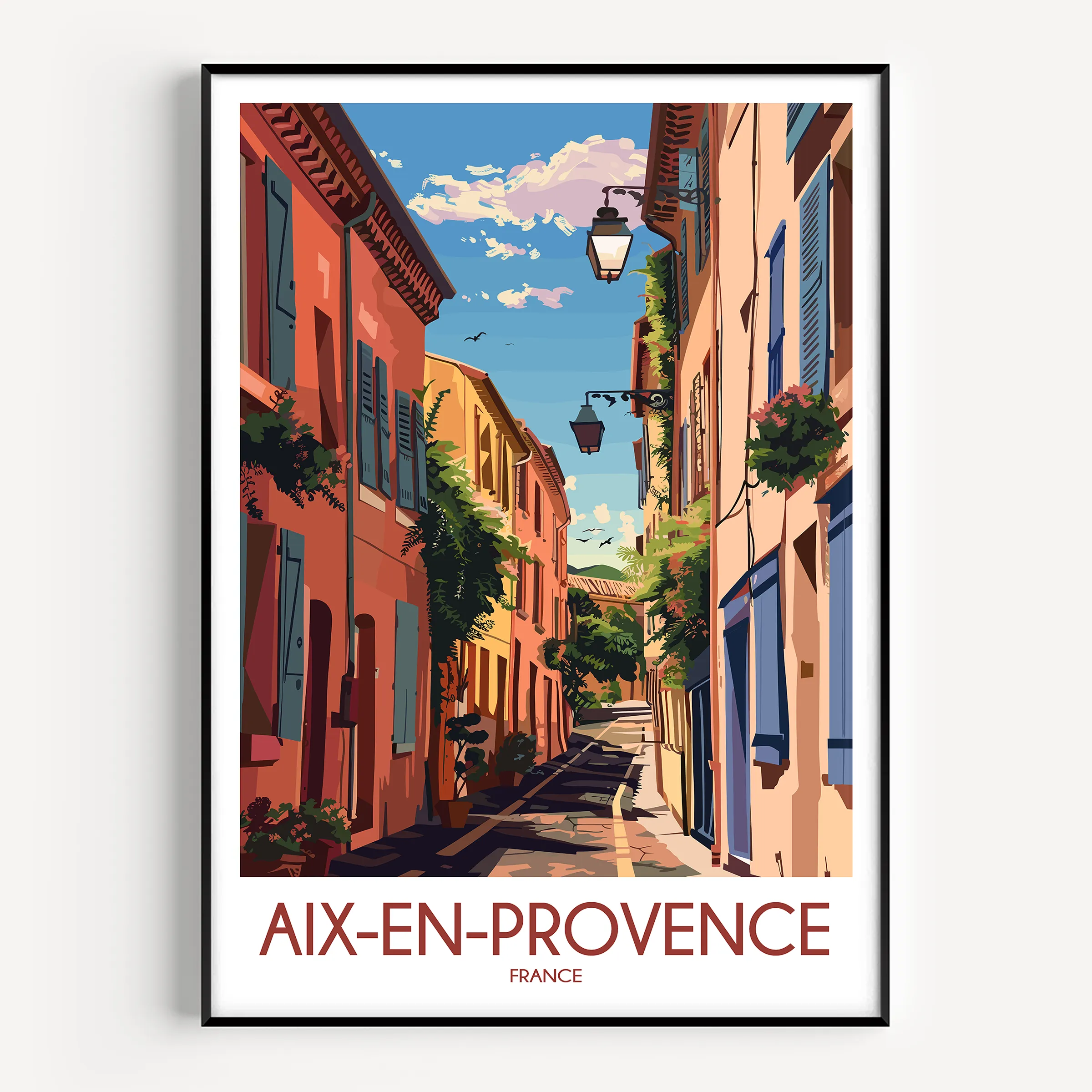Aix-En-Provence Vintage Style Print