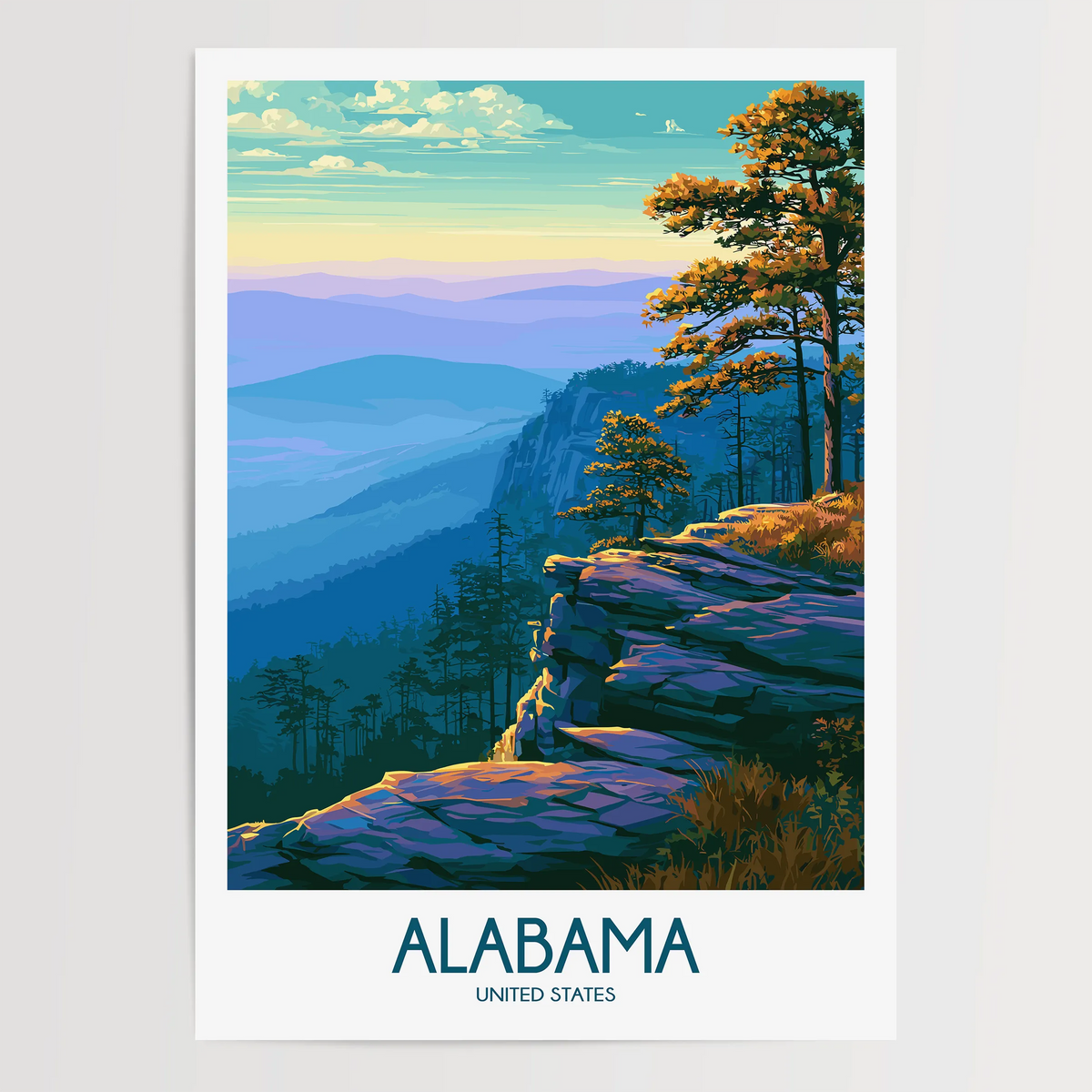 Alabama Modern Travel Poster