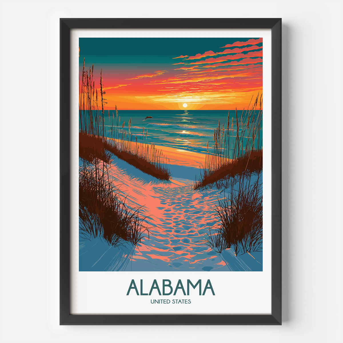 Alabama Modern Travel Poster