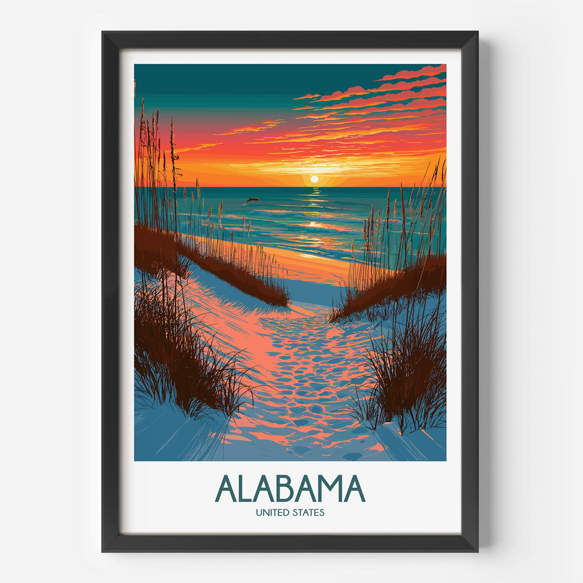 Alabama Modern Travel Poster