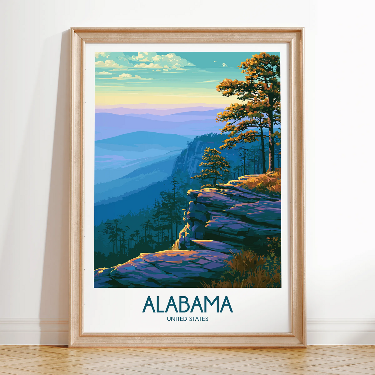 Alabama Vintage Style Print