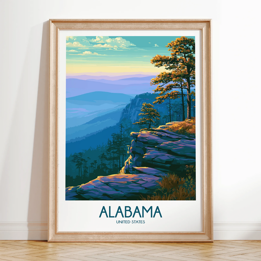 Alabama Vintage Style Print