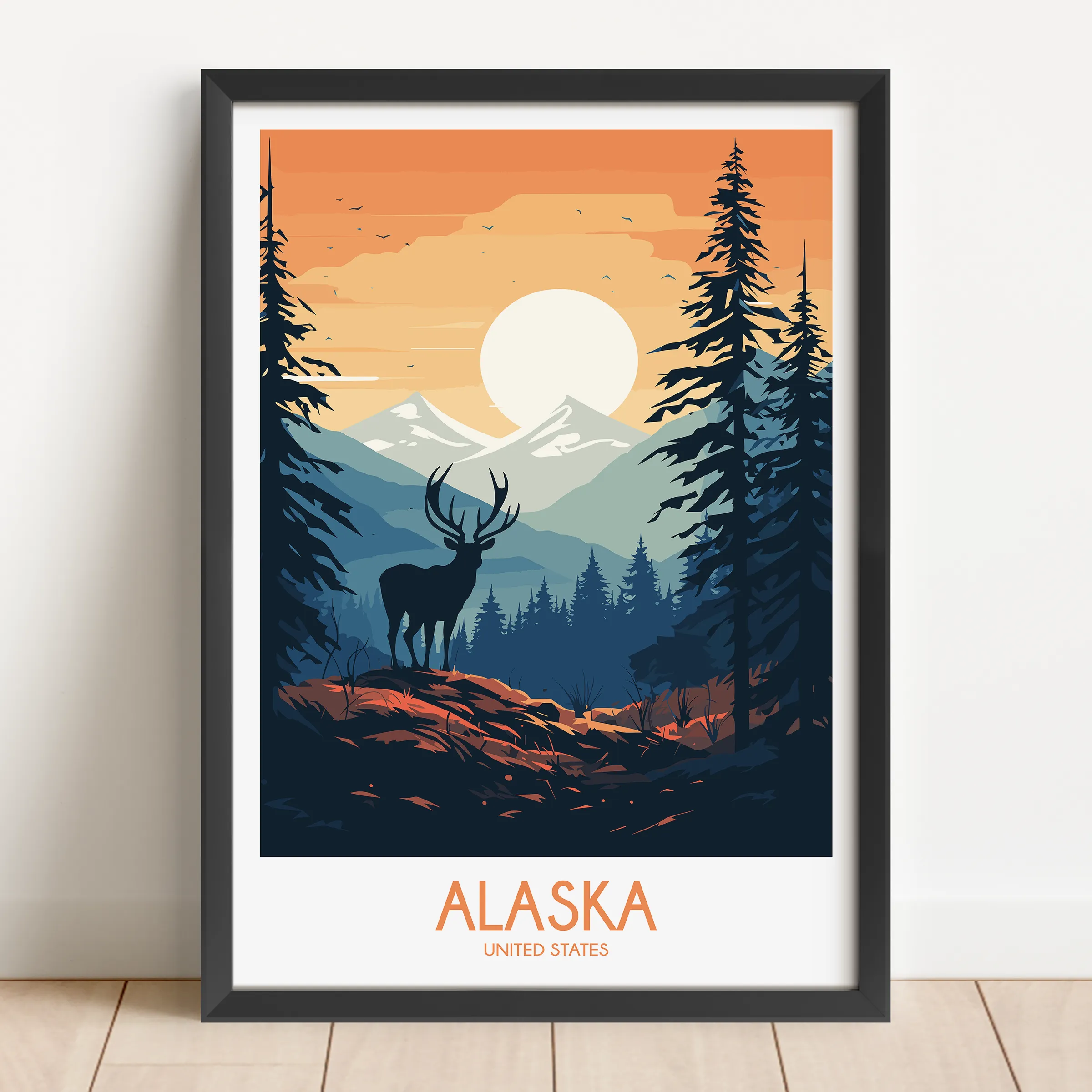 Alaska Modern Travel Poster