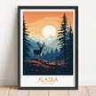 Alaska Modern Travel Poster