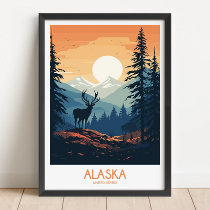 Alaska Modern Travel Poster
