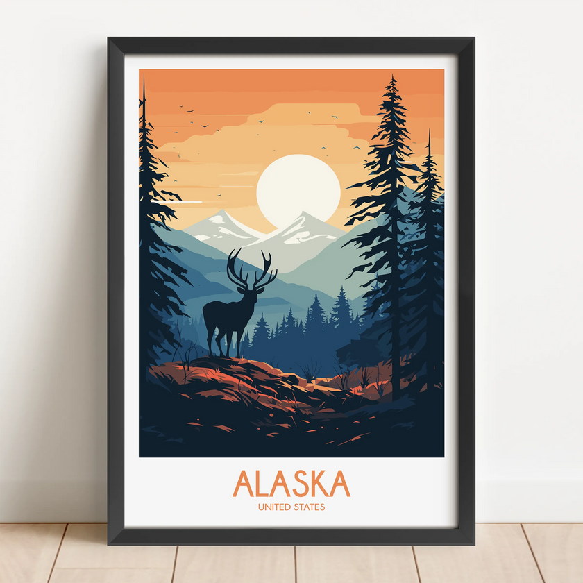 Alaska Modern Travel Poster
