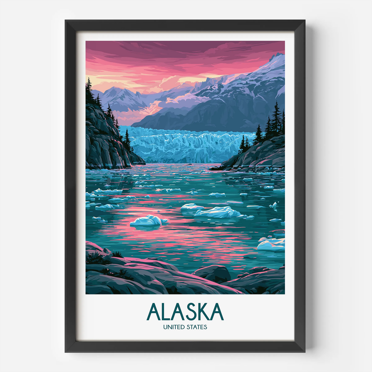 Alaska Modern Travel Poster