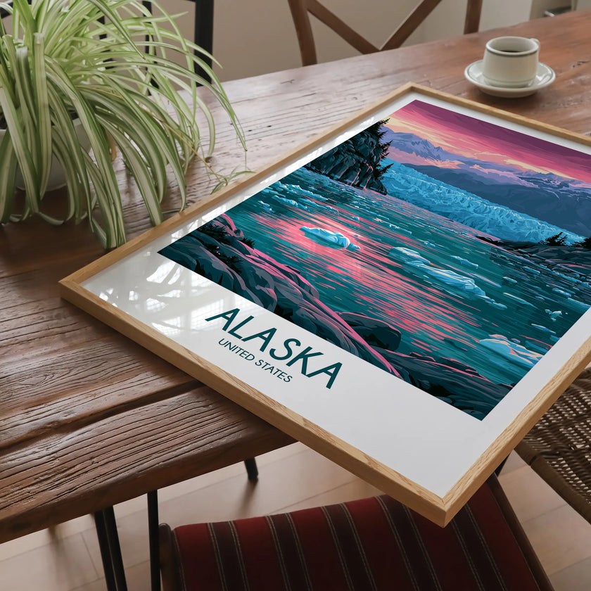 Alaska Retro Travel Illustration