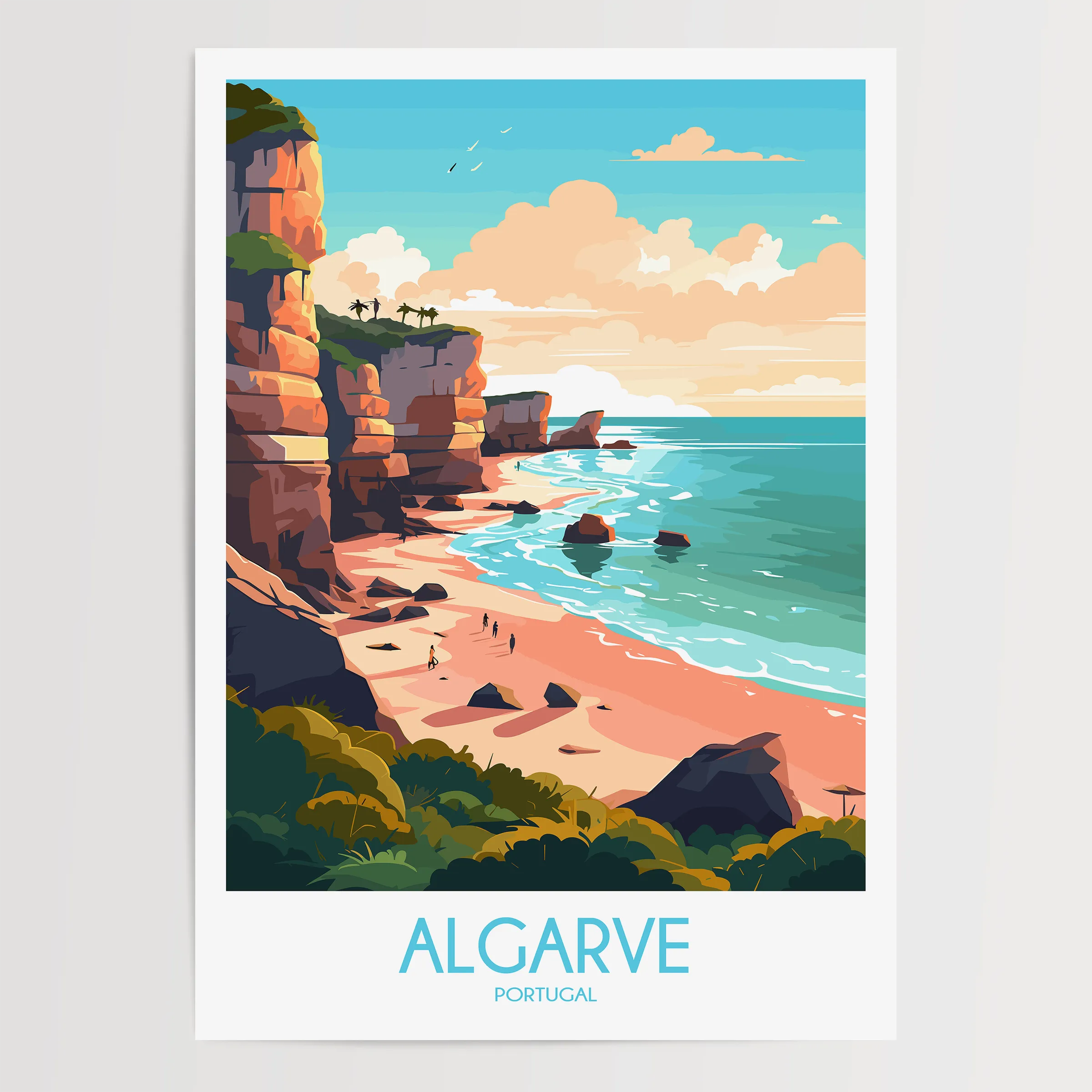 Algarve Retro Travel Illustration