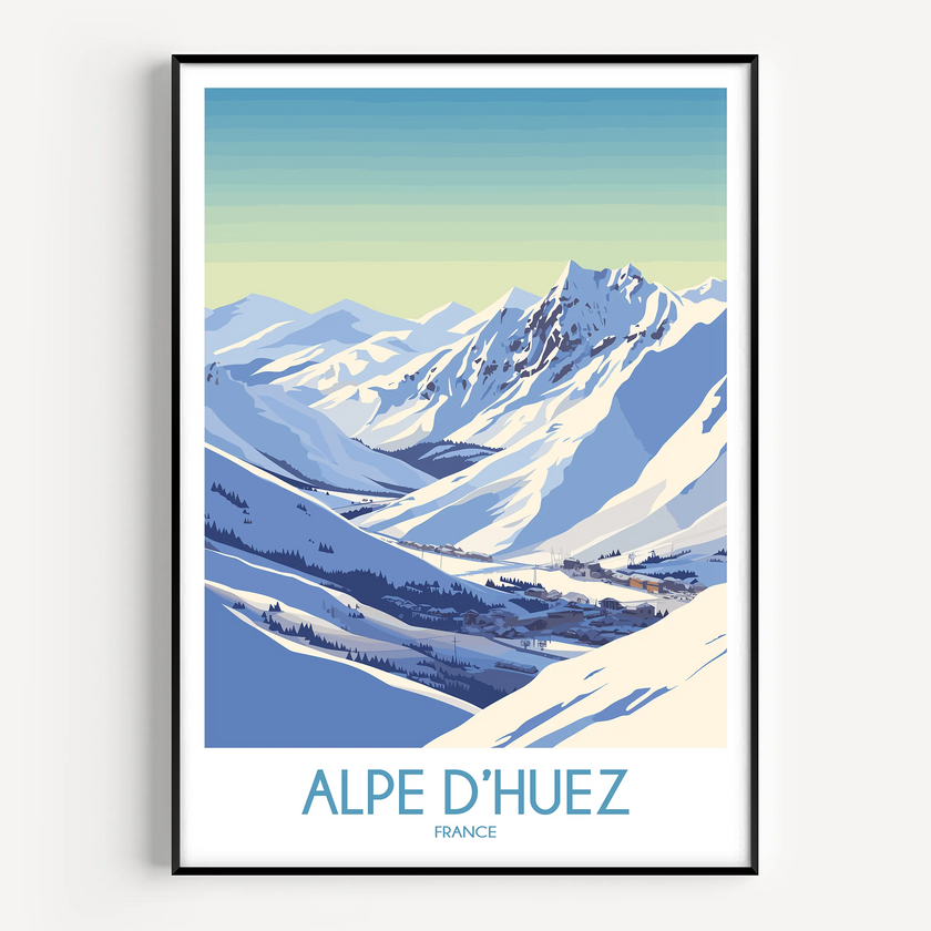 Alpe D'Huez Modern Travel Poster