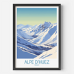 Alpe D'Huez Retro Travel Illustration