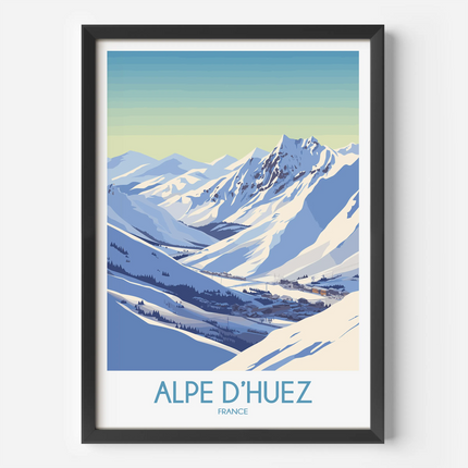 Alpe D'Huez Retro Travel Illustration