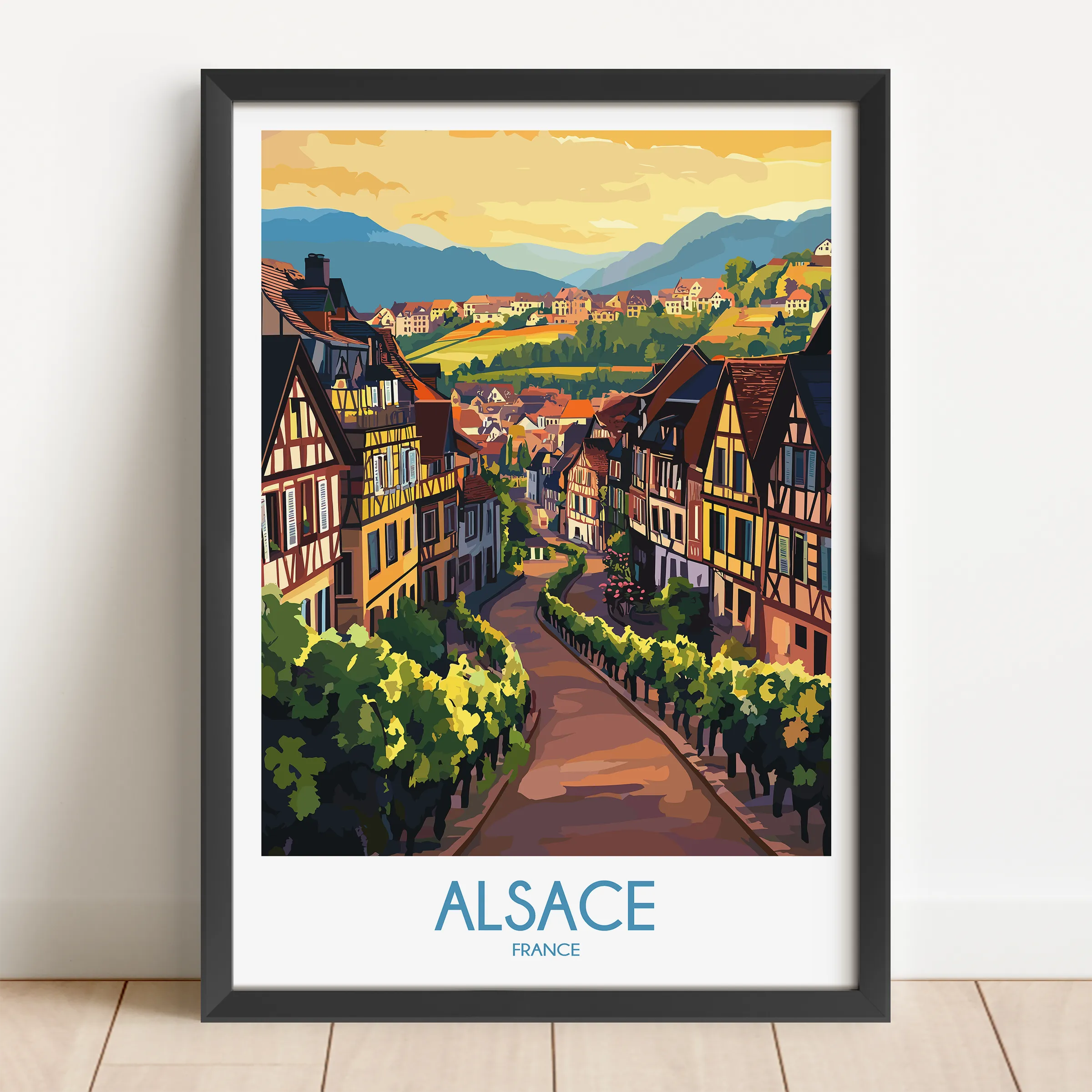 Alsace Modern Travel Poster