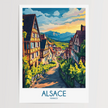 Alsace Retro Travel Illustration