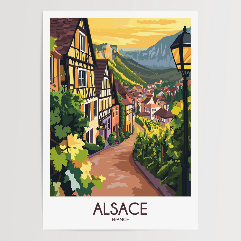 Alsace Vintage Style Print