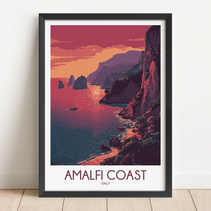 Amalfi Coast Modern Travel Poster