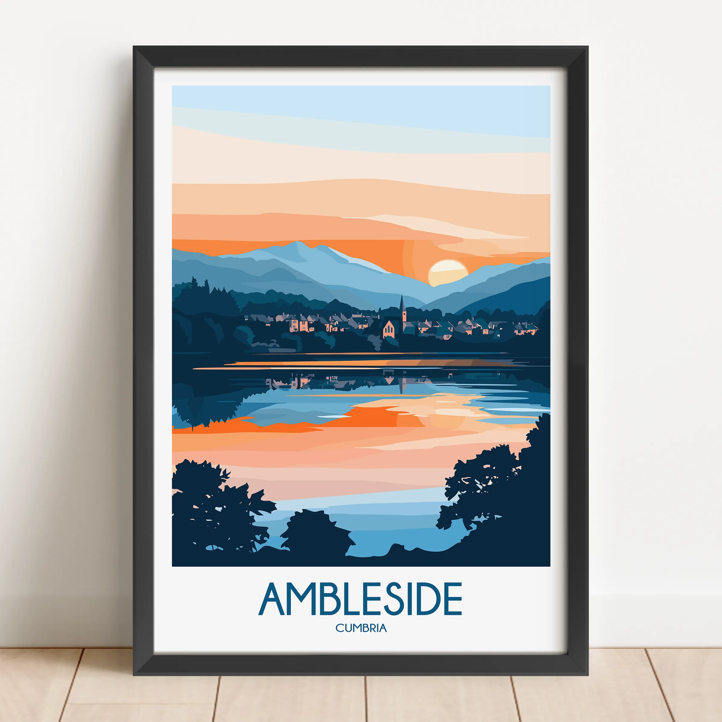 Ambleside Modern Travel Poster