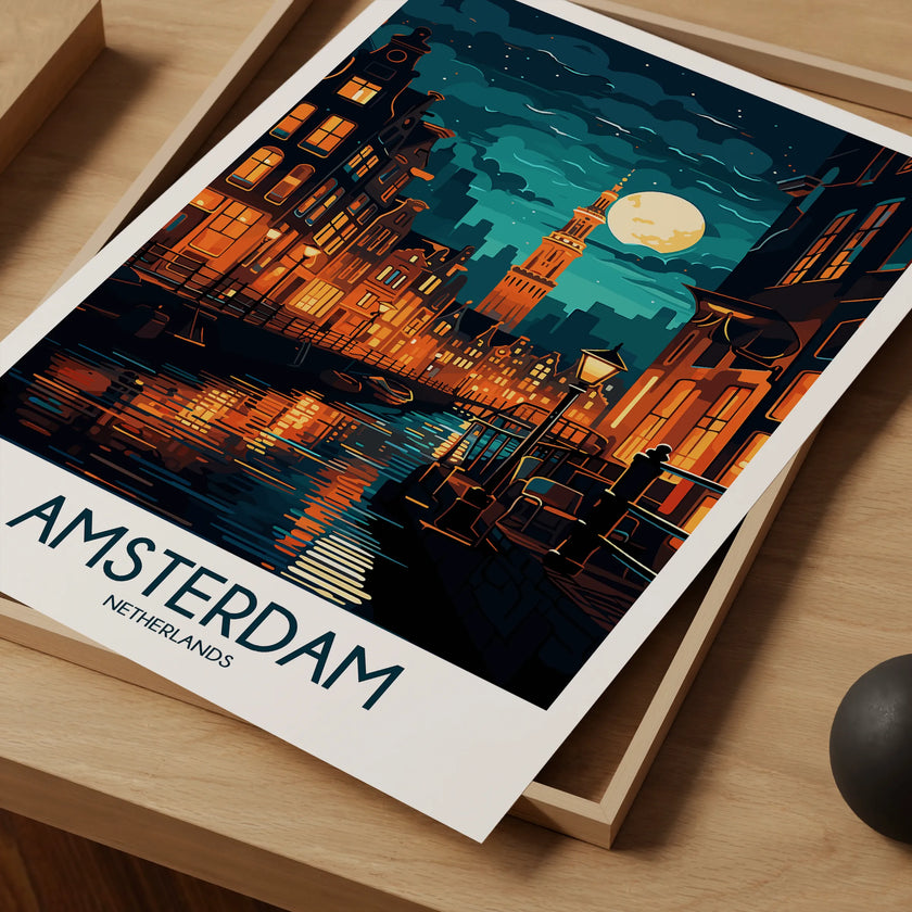 Amsterdam Modern Travel Poster