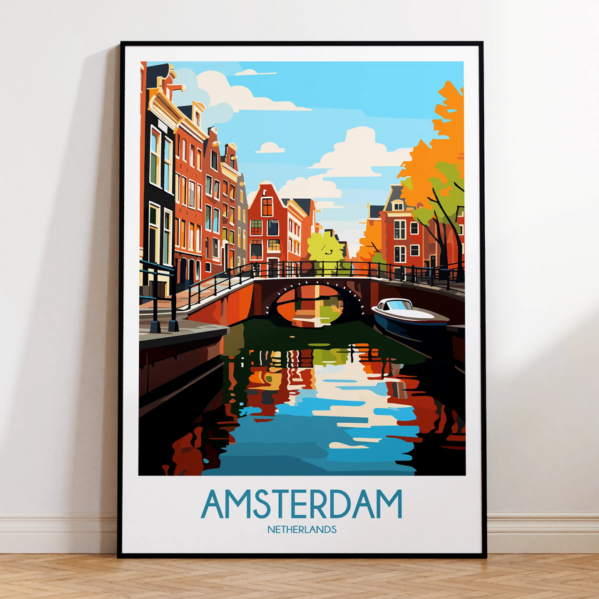 Amsterdam Modern Travel Poster