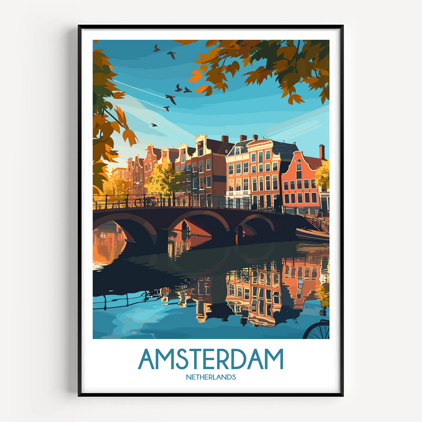 Amsterdam Modern Travel Poster