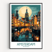 Amsterdam Modern Travel Poster