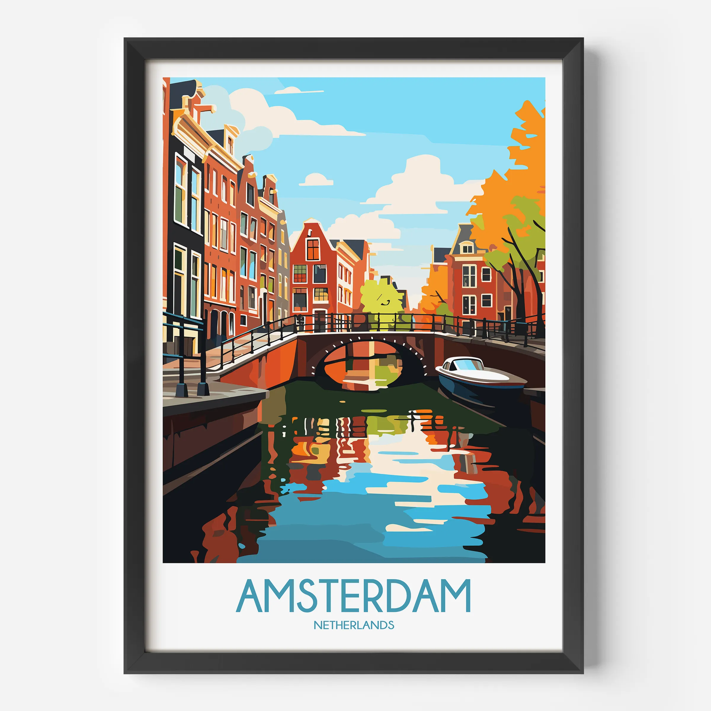 Amsterdam Retro Travel Illustration