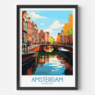 Amsterdam Retro Travel Illustration
