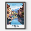 Annecy Retro Travel Illustration