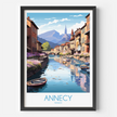 Annecy Retro Travel Illustration