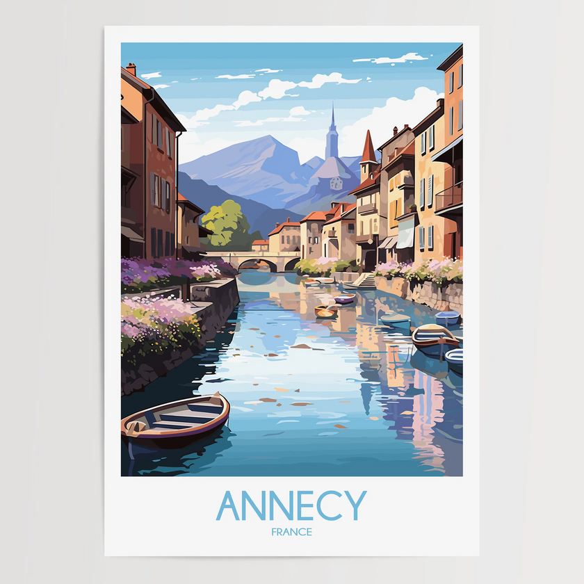 Annecy Vintage Style Print
