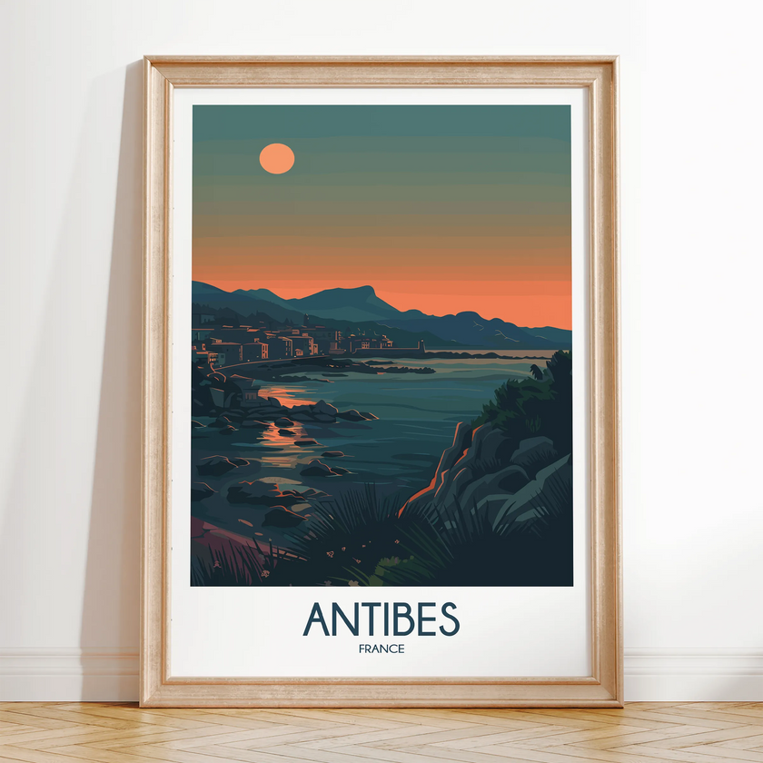 Antibes Retro Travel Illustration