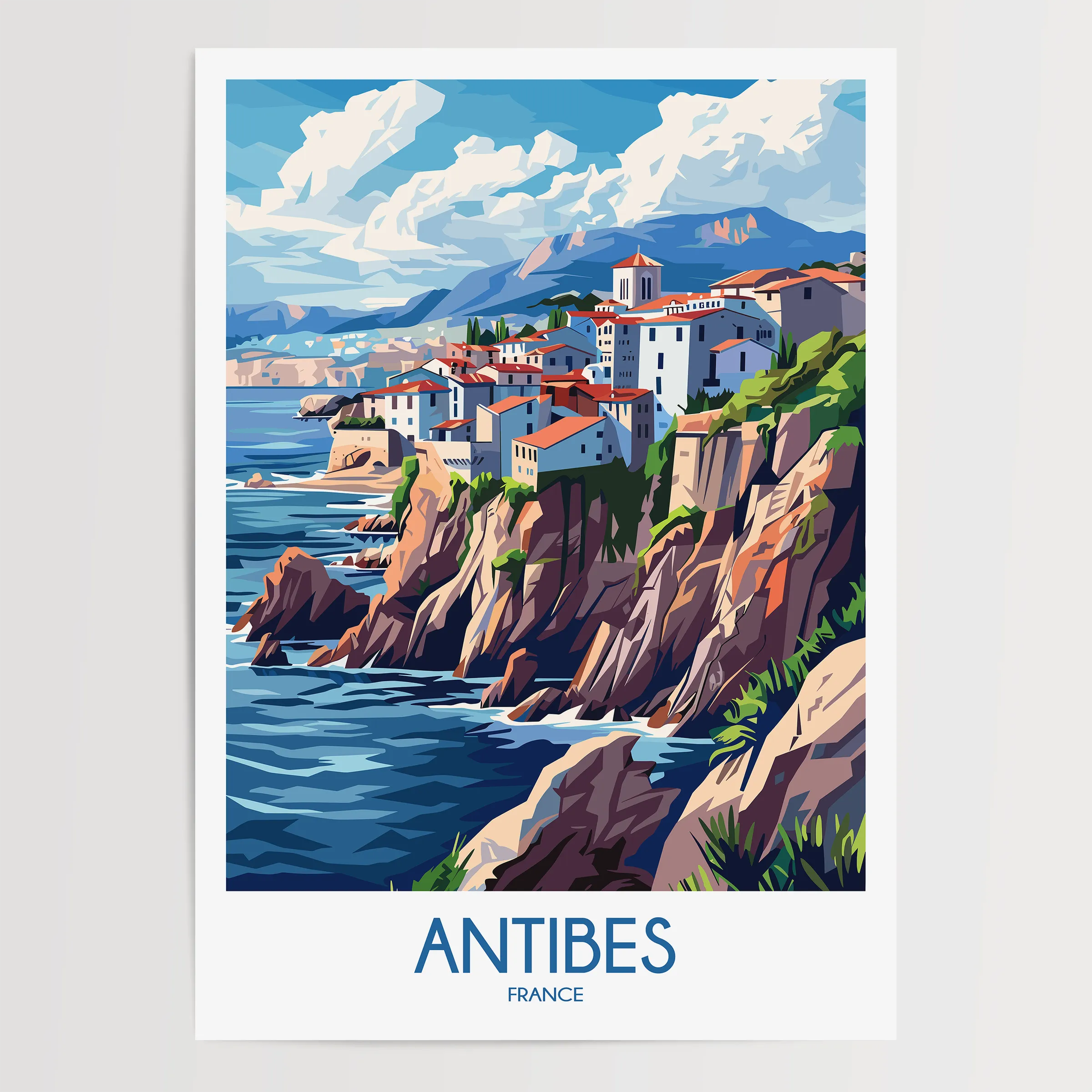 Antibes Vintage Style Print