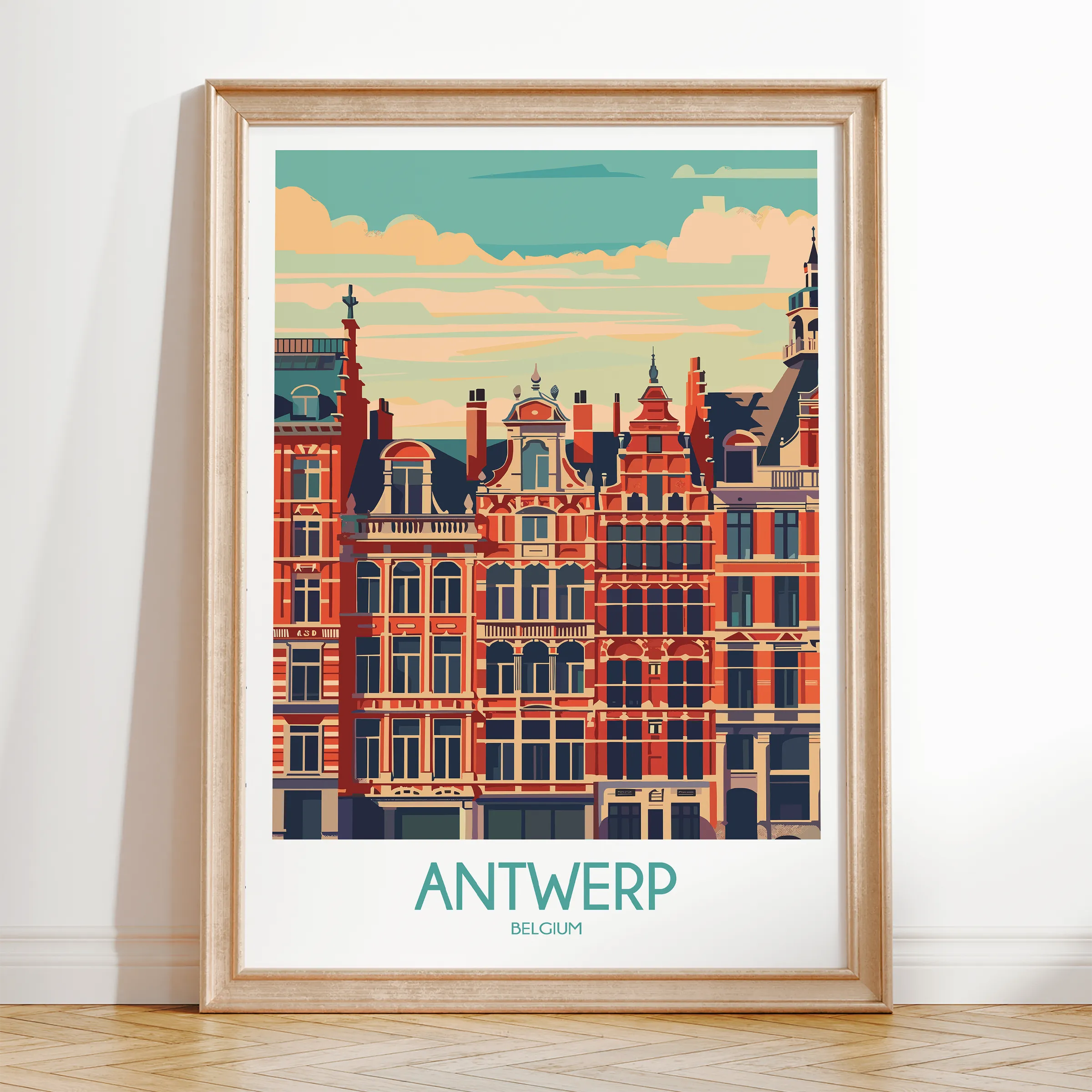 Antwerp Modern Travel Poster