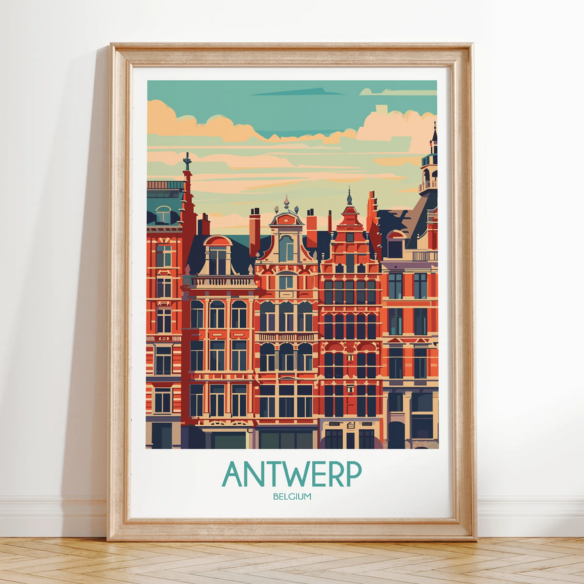 Antwerp Modern Travel Poster