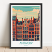 Antwerp Retro Travel Illustration
