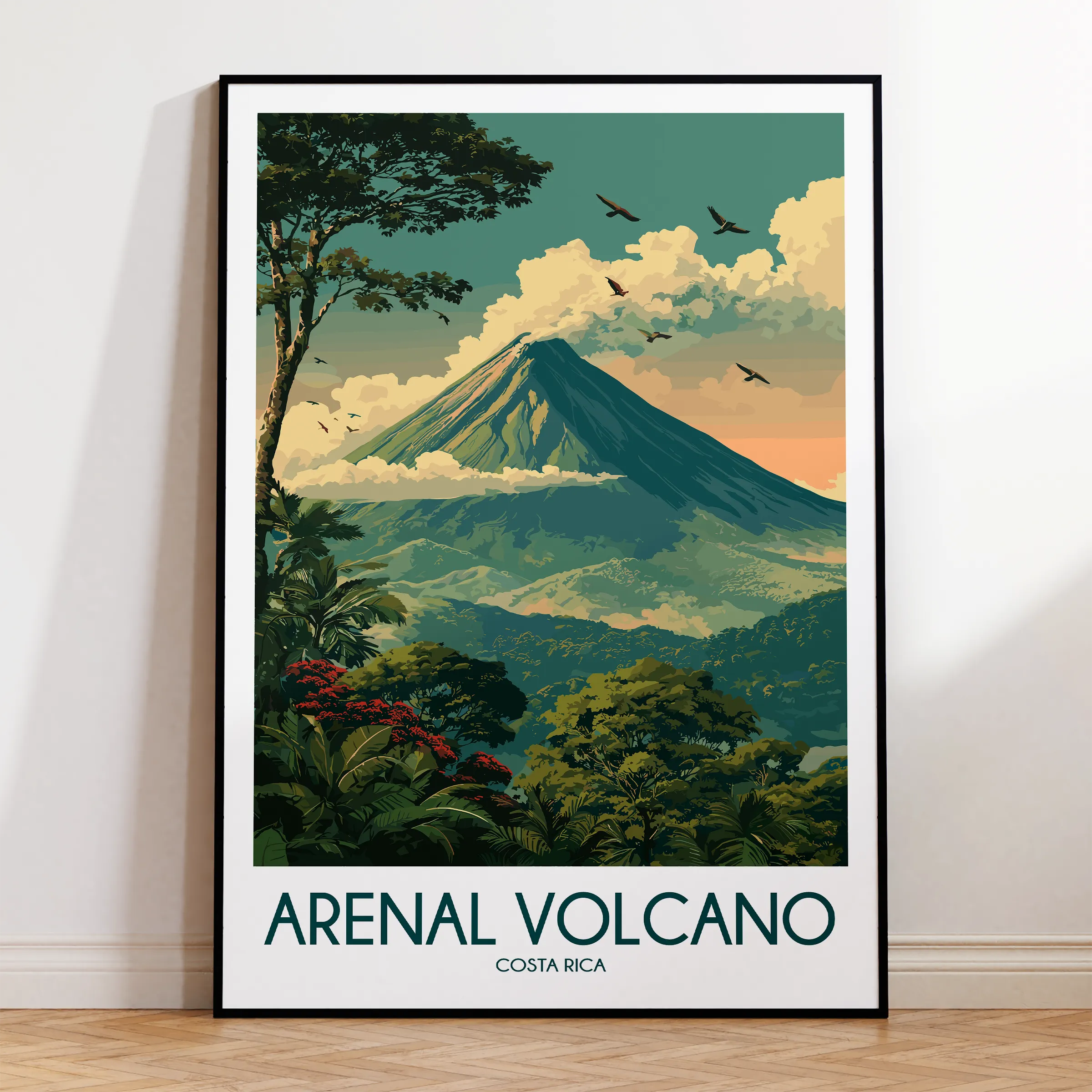 Arenal Volcano Scenic Landscape Art
