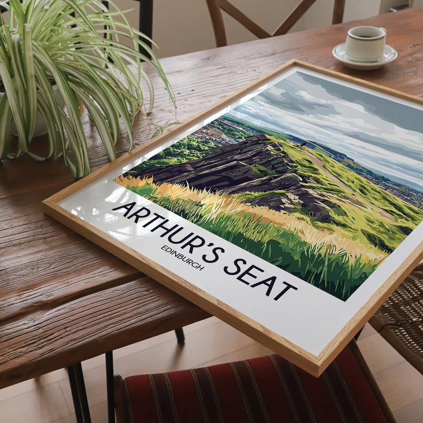 Arthur'S Seat Retro Travel Illustration