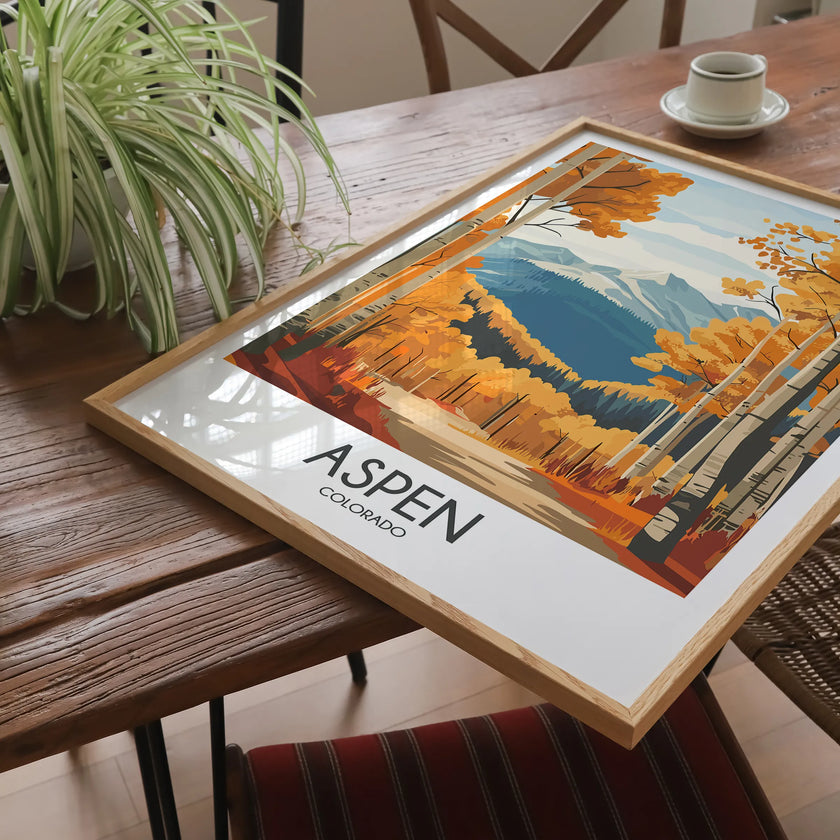 Aspen Retro Travel Illustration