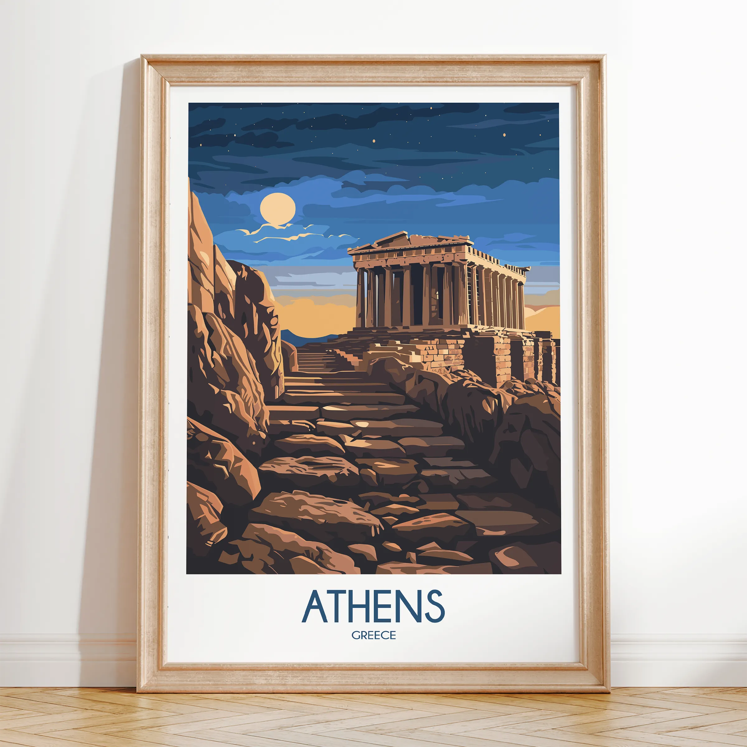 Athens Modern Travel Poster