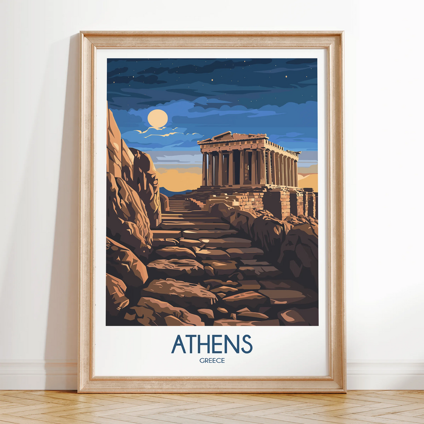 Athens Modern Travel Poster