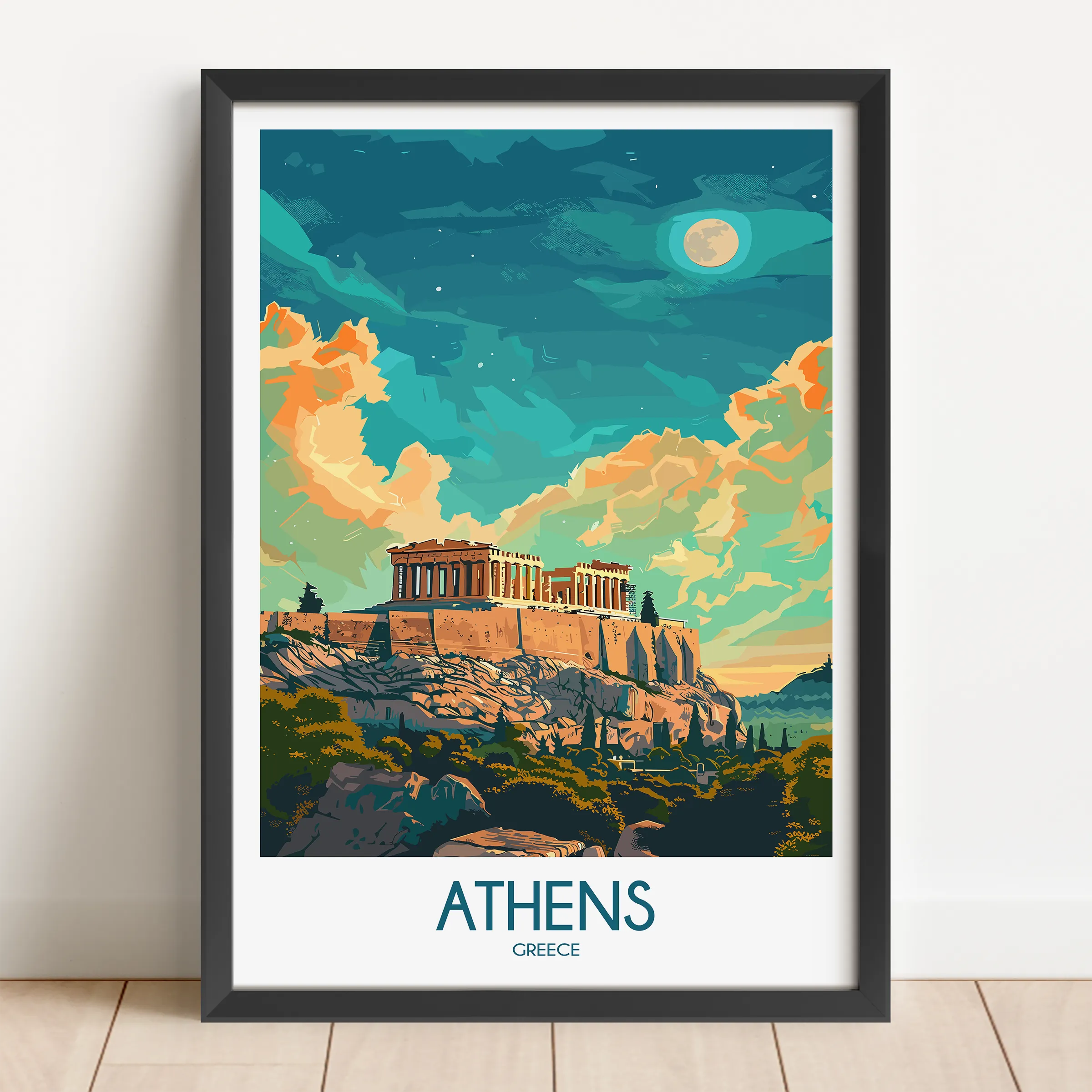Athens Modern Travel Poster