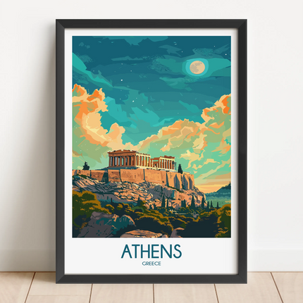 Athens Modern Travel Poster