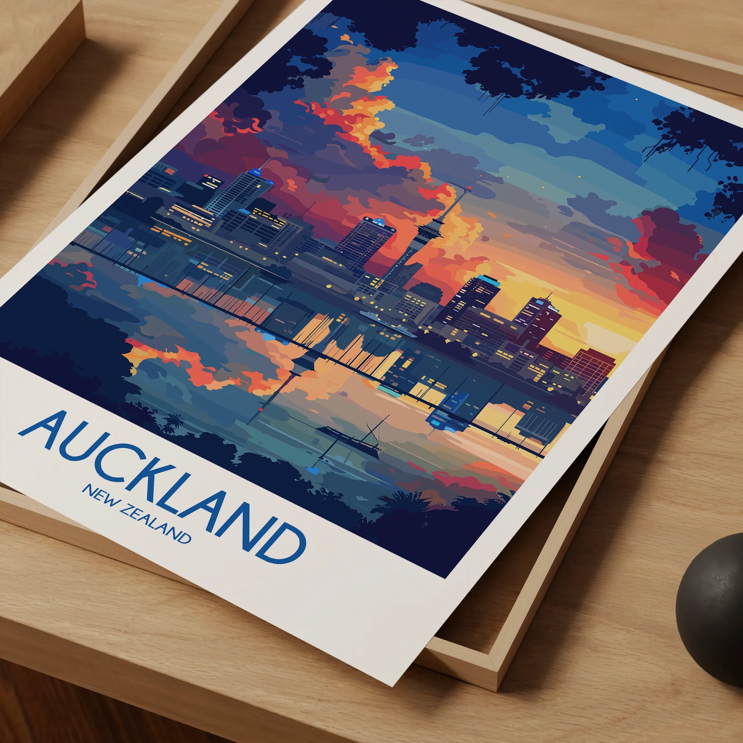 Auckland Retro Travel Illustration