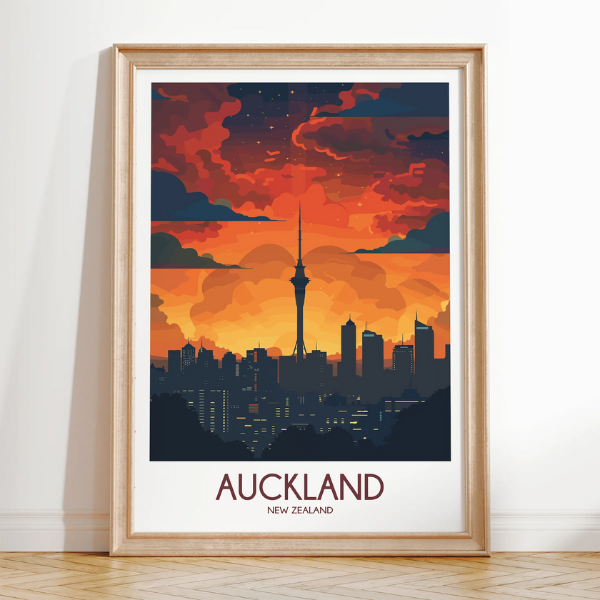 Auckland Vintage Style Print