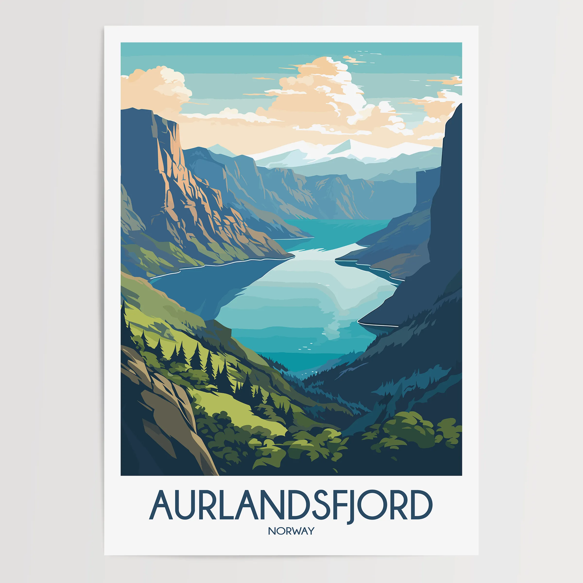 Aurlandsfjord Minimalist Wall Art